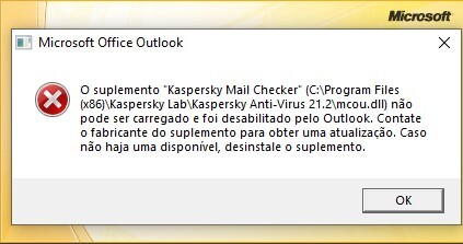 Надстройку kaspersky mail checker mcou dll не удалось загрузить outlook 2007