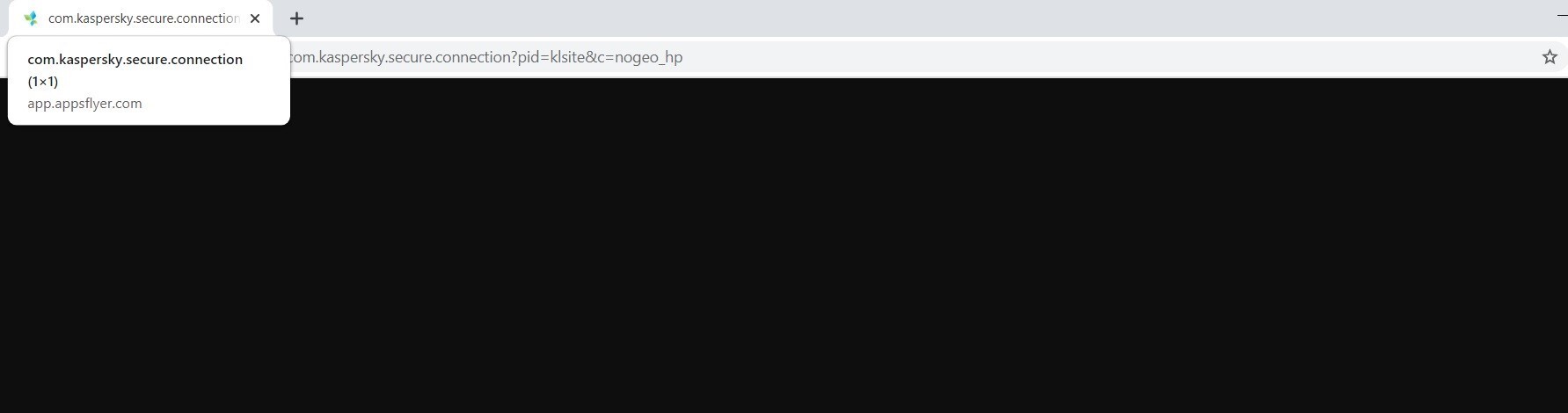 Black screen (1x1) issue persists. - Kaspersky Total