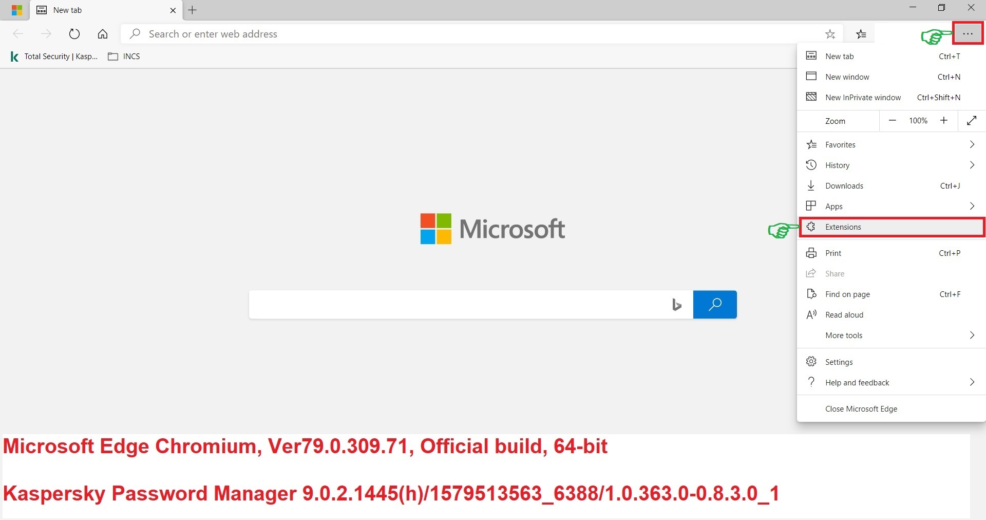 Kaspersky Password Manager, patch H, extension and Edge Chromium ...