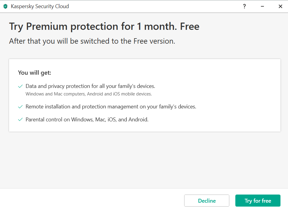 Kaspersky Security Cloud Free Install Begins To Install The Paid ...