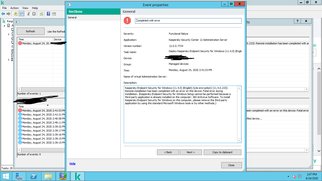 Can not Deploy KES from KSC - Kaspersky Endpoint Security for Business ...