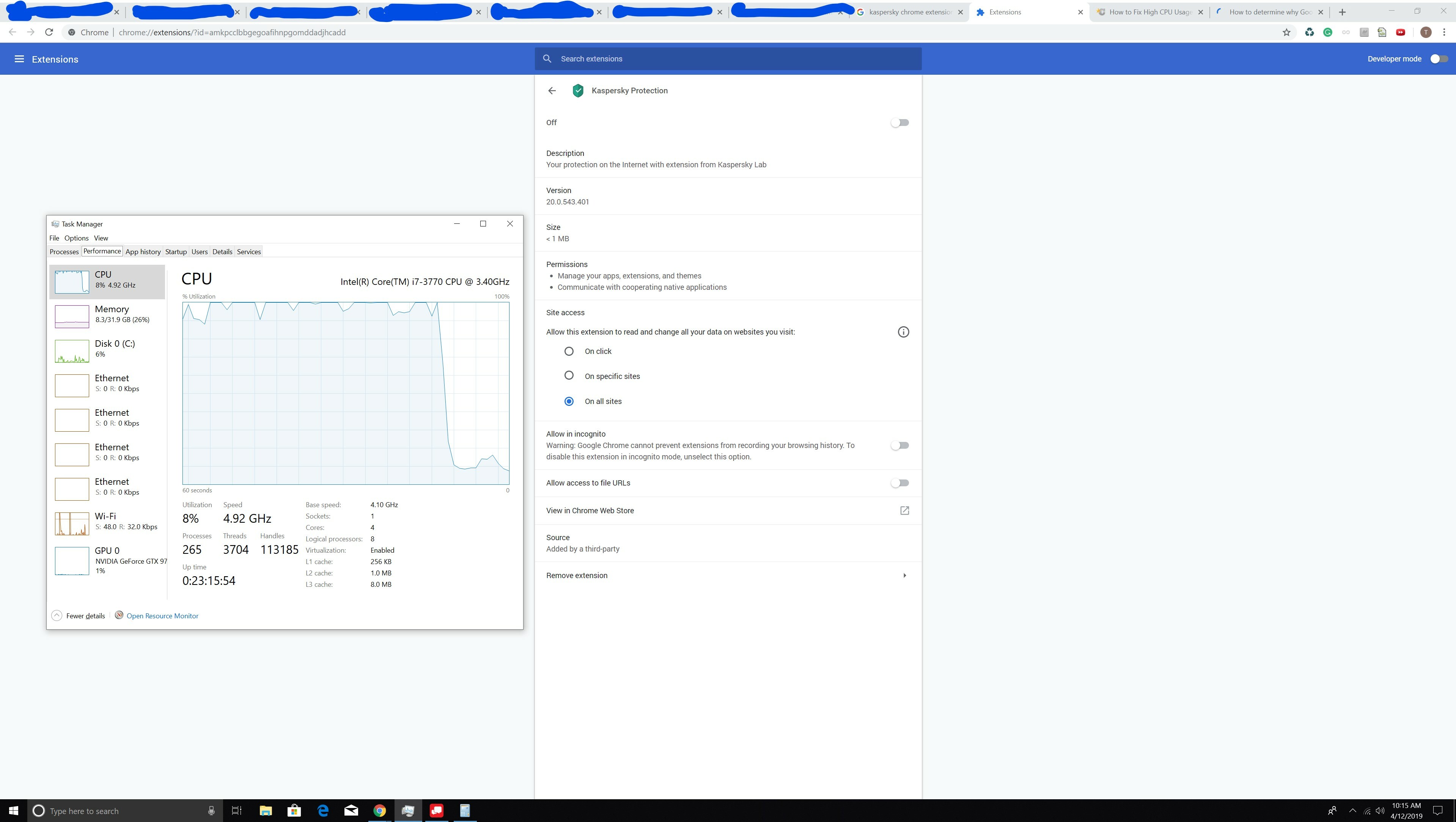 Fix problem: Google Chrome uses a lot of processor (CPU) when I visit a  website