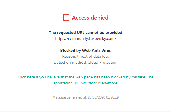 2021, nearly all websites: Access denied. The requested URL cannot be ...