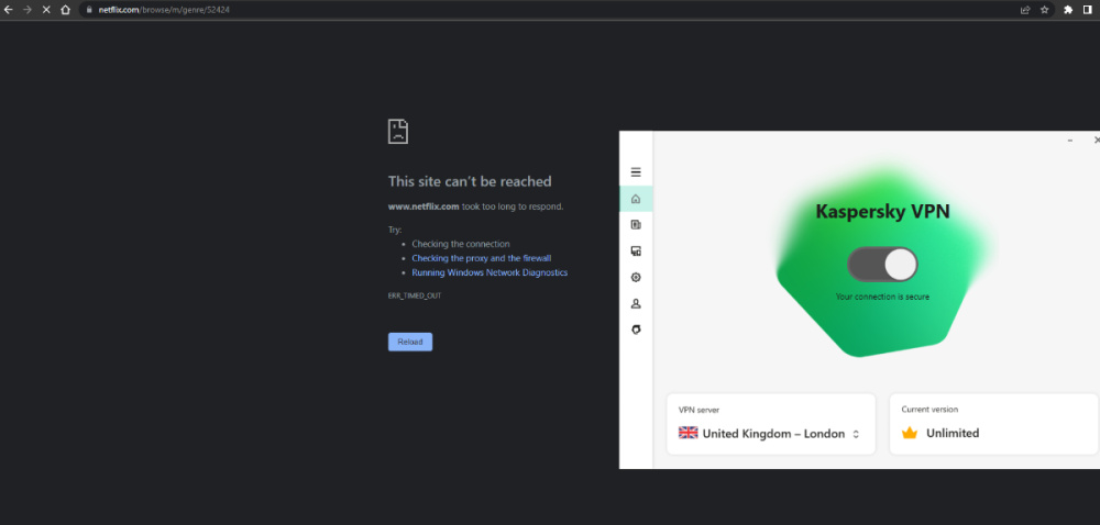 Unable to stream Netflix (USA, UK, Japan) - Kaspersky VPN Secure
