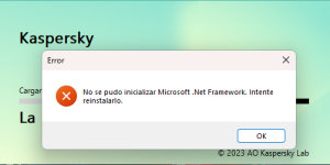 Failed to initialize Microsoft .Net Framework. Try to Re-install it