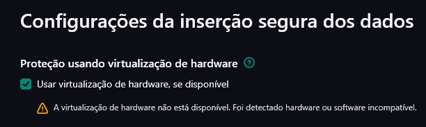 A Virtualização Do Hardware Não Está Disponível Para Casa Kaspersky Support Forum 3631